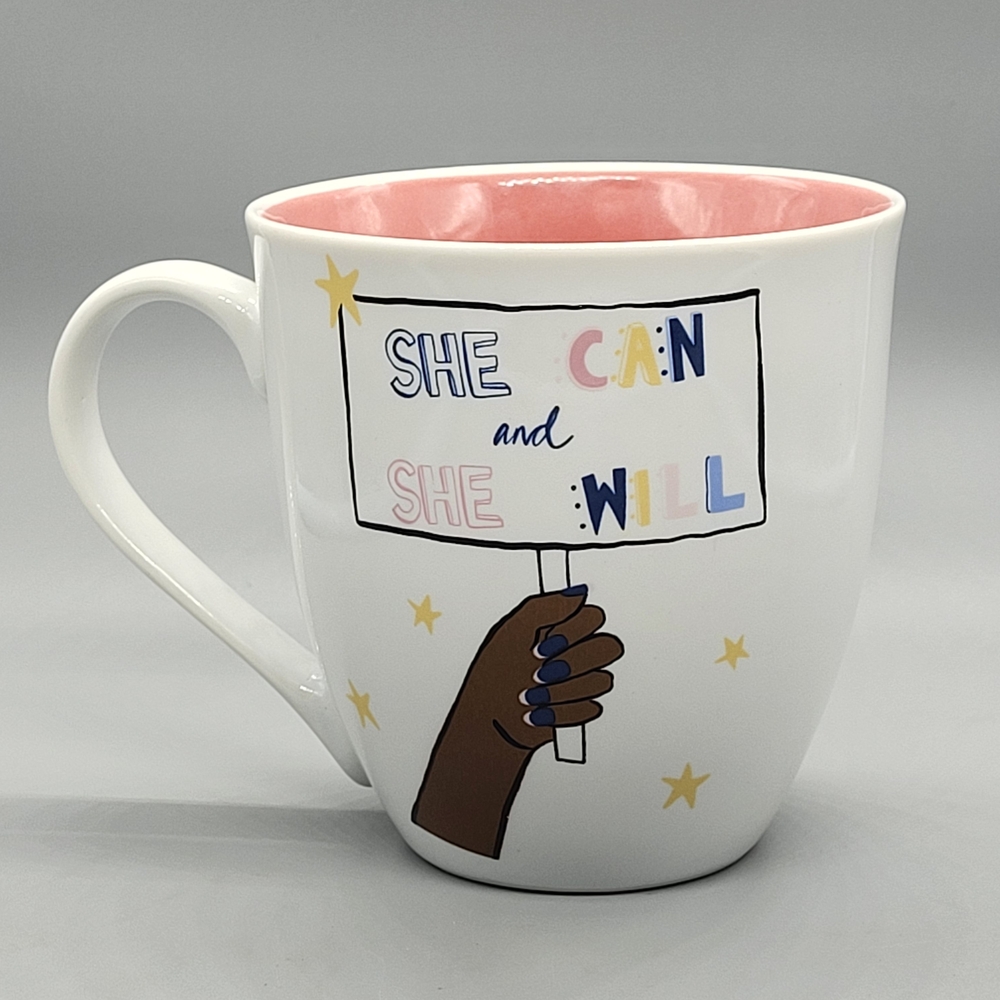 Inspirational Mug with Pink Interior